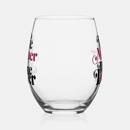 Ehefrau Mutter Wein Lover Weinglas Ohne Stiel (Links)