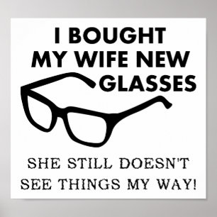 Ehefrau Neue Brille Lustiges Poster