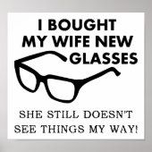 Ehefrau New Glasses Funny Poster (Vorne)
