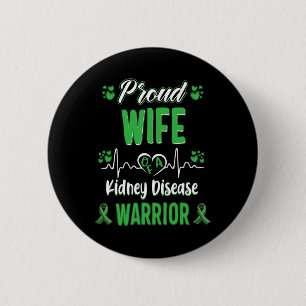 Ehefrau Nierenerkrankung Warrior Awareness Ribbon Button