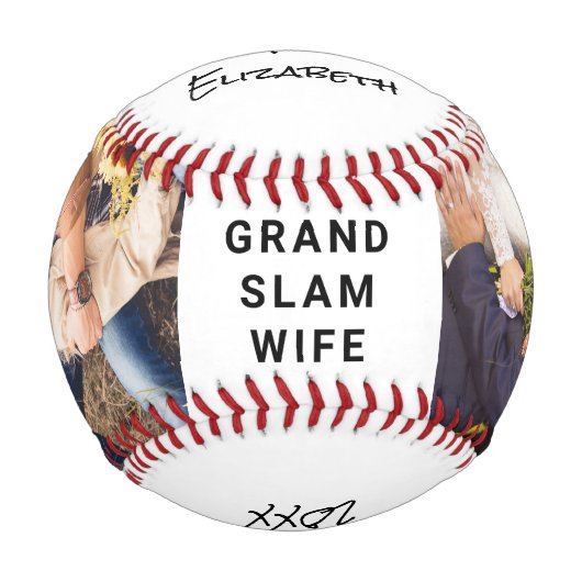 Ehefrau Personalisierte Fotos Baseball (Vorderseite)