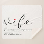 Ehefrau Red Liebe Herz Elegantes Script Personalis Sherpadecke (Vorderseite (Horizontal))