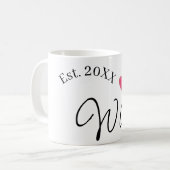Ehefrau rotes Herz seit Jahr zukünftige Ehefrau Va Kaffeetasse (Vorderseite Links)