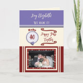 Ehefrau ruby 40 Jahre lila Foto Karte (Vorderseite)