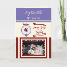 Ehefrau ruby 40 Jahre lila Foto Karte