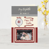 Ehefrau ruby 40 Jubiläum graues Foto Karte (Gelbe Blume)