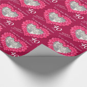 Ehefrau Ruby Jubiläum fügen Sie Ihr Foto und Jahr  Geschenkpapier (Ecke)