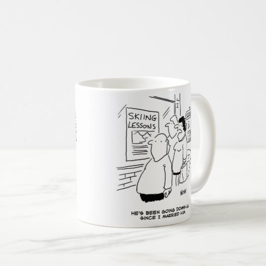 Ehefrau sagt, dass der Ehemann bergab gegangen ist Kaffeetasse (VorderseiteRechts)