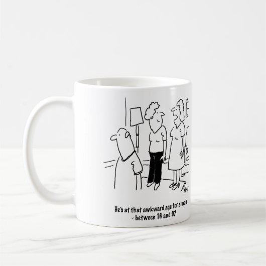 Ehefrau sagt, dass der Ehemann in diesem unangeneh Kaffeetasse (Links)