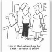 Ehefrau sagt, dass Husband in einem Zeitalter des Aufkleber (Vorderseite)