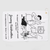 Ehefrau sagt, dass Husband nicht versucht, sich zu Golfhandtuch (Horizontal)