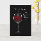 Ehefrau Süßster Tag Rotes Herz im Weinglas Karte (Gelbe Blume)