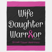 Ehefrau-Tochter-Krieger...Brustkrebs Fleecedecke (Vorderseite)