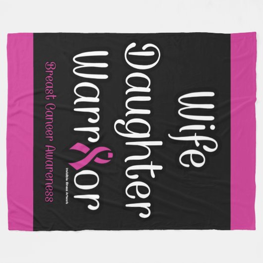 Ehefrau-Tochter-Krieger...Brustkrebs Fleecedecke (Vorderseite (Horizontal))