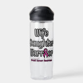 Ehefrau-Tochter-Krieger...Brustkrebs Trinkflasche (Rückseite)