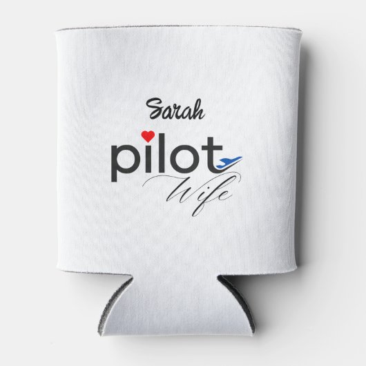 Ehefrau-Typografie und Flugzeug, einfach, Minimali Dosenkühler (Vorderseite)