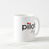 Ehefrau-Typografie und Flugzeug, einfach, Minimali Kaffeetasse (VorderseiteRechts)