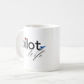 Ehefrau-Typografie und Flugzeug, einfach, Minimali Kaffeetasse (Vorderseite Links)