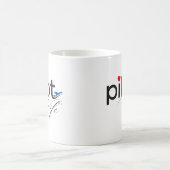 Ehefrau-Typografie und Flugzeug, einfach, Minimali Kaffeetasse (Mittel)