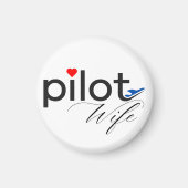 Ehefrau-Typografie und Flugzeug, einfach, Minimali Magnet (Vorne)