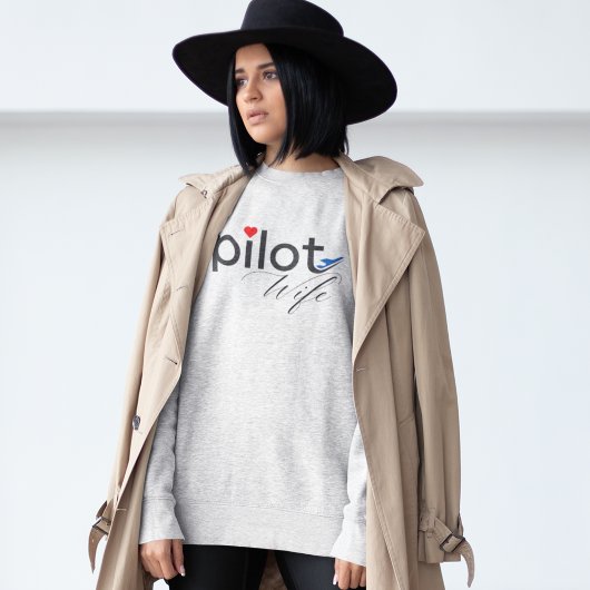 Ehefrau-Typografie und Flugzeug, einfach, Minimali Sweatshirt