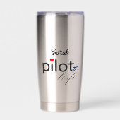 Ehefrau-Typografie und Flugzeug, einfach, Minimali Thermobecher (Vorderseite)
