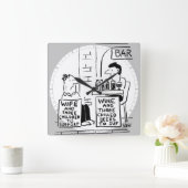 Ehefrau und 3 Kinder unterstützen Quadratische Wanduhr (Zuhause)