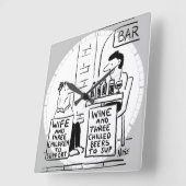 Ehefrau und 3 Kinder unterstützen Quadratische Wanduhr (Winkel)