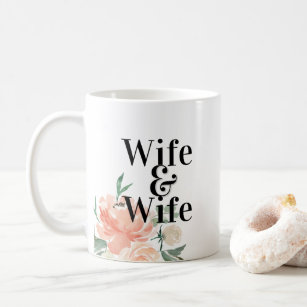 Ehefrau und Ehefrau im Wasserfarbenfrohen Frühling Kaffeetasse