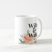 Ehefrau und Ehefrau im Wasserfarbenfrohen Frühling Kaffeetasse (VorderseiteRechts)
