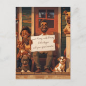 Ehefrau und Ehemann mit Hunden Postkarte (Vorderseite)