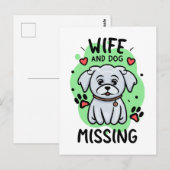 Ehefrau und Hund Vermisst Postkarte (Vorne/Hinten)