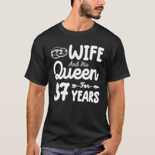 Ehefrau und ihre Königin 37. Hochzeit Jahrestag lu T-Shirt