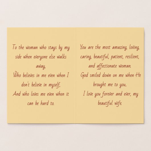 Ehefrau Valentine Folienkarte (Innenseite)