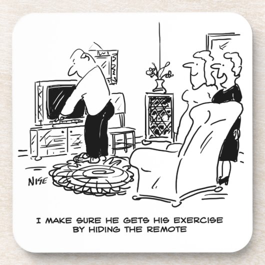 Ehefrau Versteckt die Remote-Kontrolle des Fernseh Getränkeuntersetzer (Vorderseite)