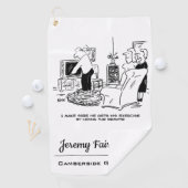 Ehefrau Versteckt die Remote-Kontrolle des Fernseh Golfhandtuch (Insitu)