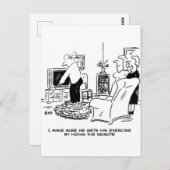 Ehefrau Versteckt die Remote-Kontrolle des Fernseh Postkarte (Vorne/Hinten)