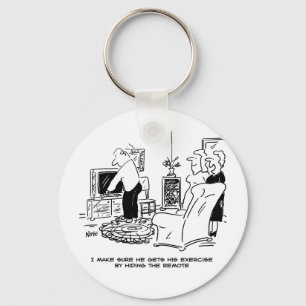 Ehefrau Versteckt die Remote-Kontrolle des Fernseh Schlüsselanhänger