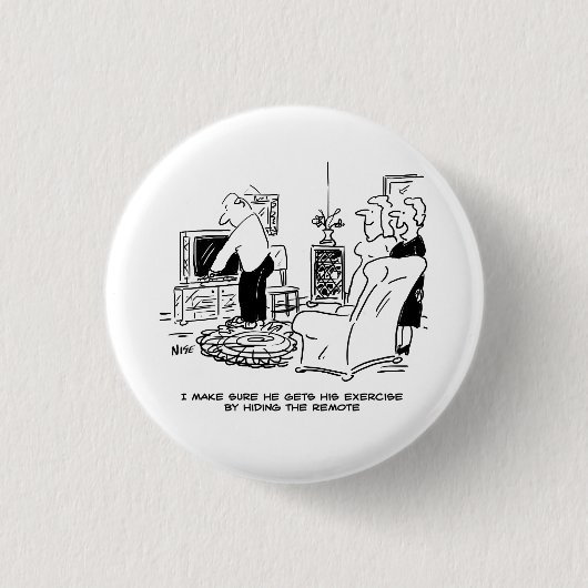 Ehefrau Versteckt Fernsehfernbedienung. Funny Butt Button (Vorderseite)