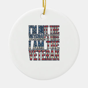 Ehefrau Veteran Zitat Patriotisch Vintage Vektor D Keramik Ornament