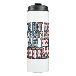 Ehefrau-Veteran Zitat Patriotisches Vintage-Vektor Thermosbecher