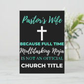 Ehefrau von Pastor wegen VollzeitMultitasking Dankeskarte (Stehend Vorderseite)
