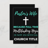 Ehefrau von Pastor wegen VollzeitMultitasking Dankeskarte (Vorne/Hinten)