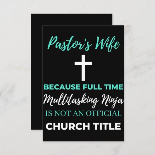 Ehefrau von Pastor wegen VollzeitMultitasking Dankeskarte (Vorne/Hinten)