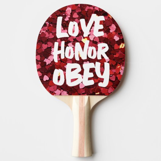 EHEFRAU WEDD LIEBE HONOR OBEY PING PONG PADDLES TISCHTENNIS SCHLÄGER (Vorderseite)