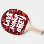 EHEFRAU WEDD LIEBE HONOR OBEY PING PONG PADDLES TISCHTENNIS SCHLÄGER (Seitenansicht)