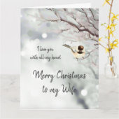 Ehefrau Weihnachten Liebe mein Herz Chickadee Bird Karte (Gelbe Blume)