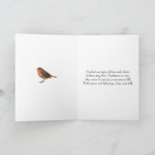 Ehefrau Weihnachtsmänner auf einem Schild Feiertagskarte (Innenseite)