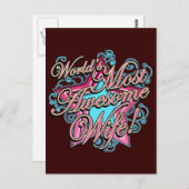 Ehefrau - Welten am besten! Postkarte (Vorne/Hinten)