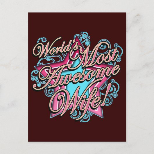 Ehefrau - Welten am besten! Postkarte (Vorderseite)
